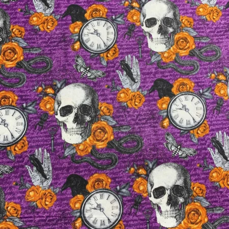 Skulls on purple
