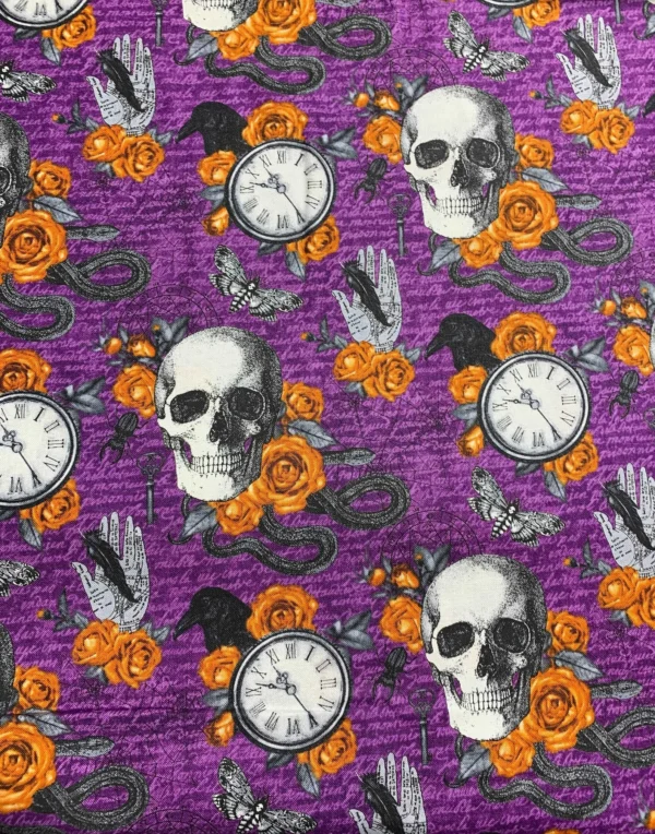 Skulls on purple