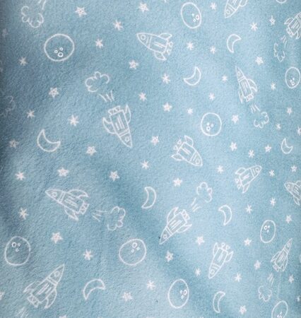 Brushed Cotton - Moda - Spaceships on Light Blue