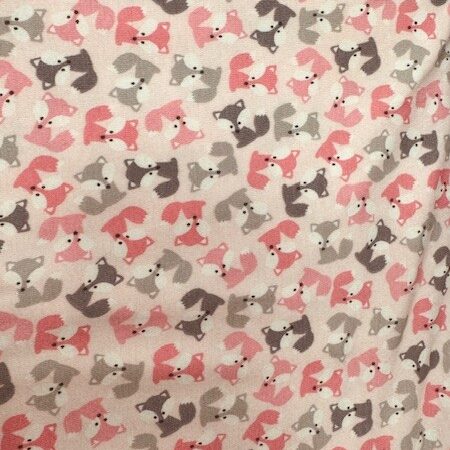 Robert Kaufman - Foxes on Pink Jersey Fabric