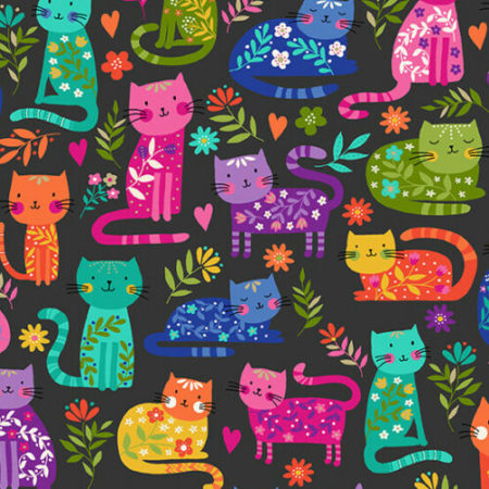 Makower - Cats Allover Grey