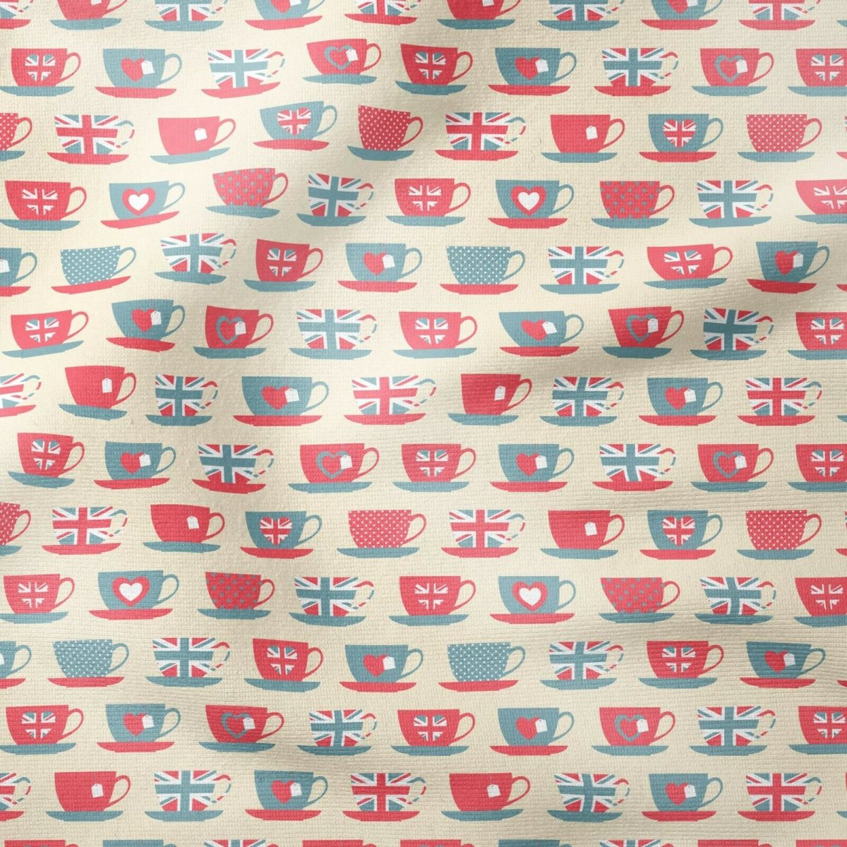 Fabric Freedom Queens jubilee Tea Cups L & C Fabrics
