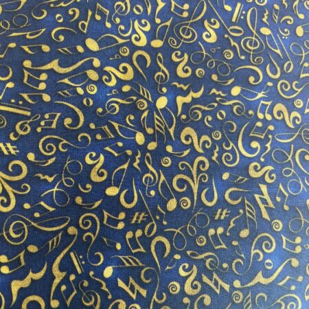 Dan Morris - Tiny Tunes - Gold Music Notes on Navy