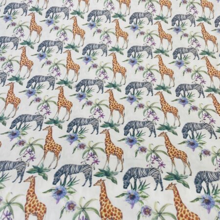 Cotton Poplin - Safari Animals - Digital Print