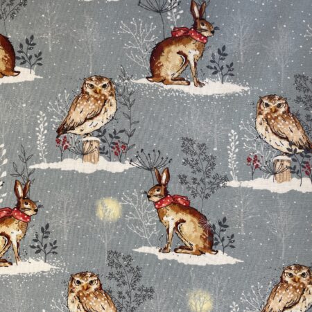 OWLS AND RABBITS-100% COTTON-SOLD BY THE HALF METRE