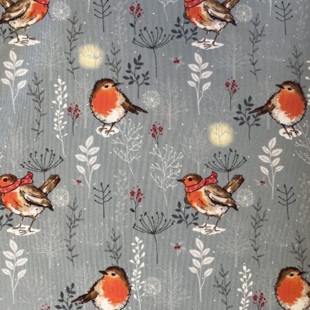 ROBINS-100% COTTON-SOLD BY THE HALF METRE