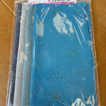 Moda Ruby Star Speckle Fabrics  4 Fat Eighth Bundle Greys/Blues