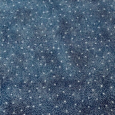 Stof - Star Sprinkle -  Christmas Silver Stars on Navy - 607