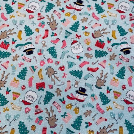 Oh What Fun - Christmas Scattered - Blue Background