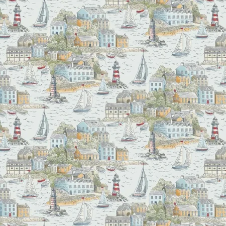 Makower Fabrics - High Tide - Habour View Light Blue