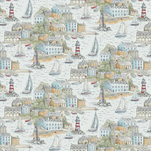Makower Fabrics - High Tide - Habour View Light Blue