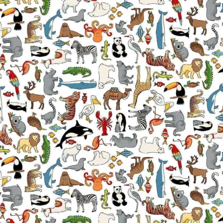 Makower - Around The World Animals White