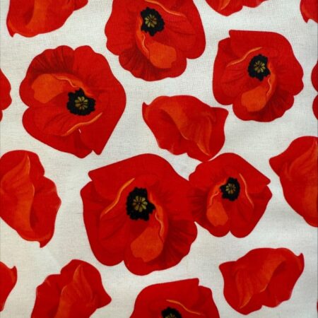 Poppies on white