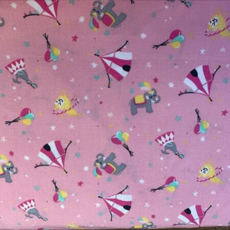 Circus and elephants on pink
