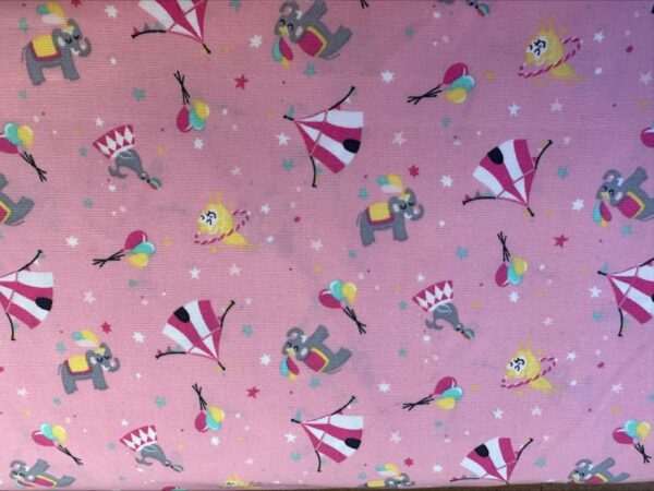 Circus and elephants on pink