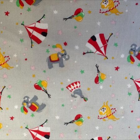 Circus and elephants on light grey