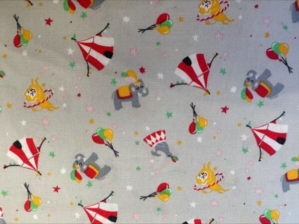 Circus and elephants on light grey