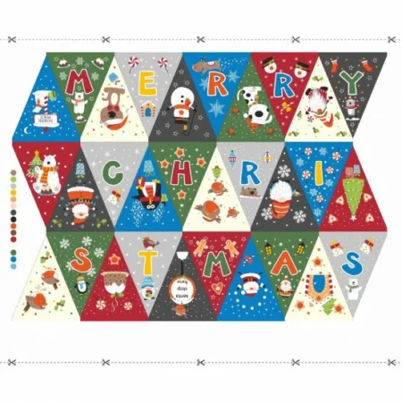 Nutex Christmas Bunting panel