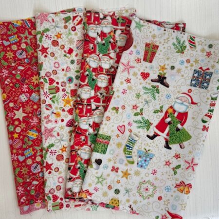 Makower- Jolly St Nick - 4 Fat Eighth Bundle