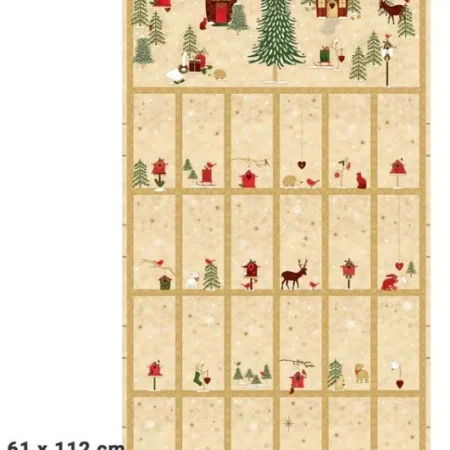 Stoff - Christmas Frosty Snowflake Advent Panel