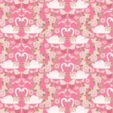 Poppie Cotton- Stolen Moments - Pink Swans - 107