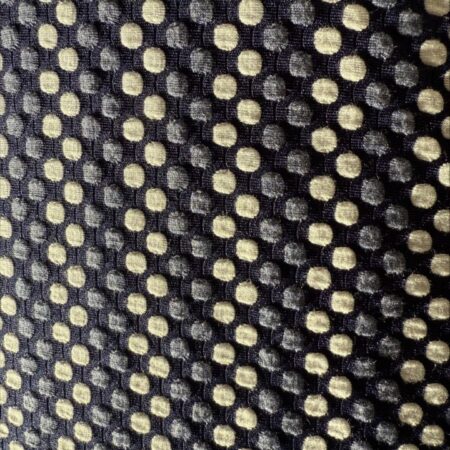 Navy With Blue and Cream Spots - 97% Viscose 3% Lycra