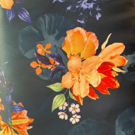 Large Floral On Black - Scuba