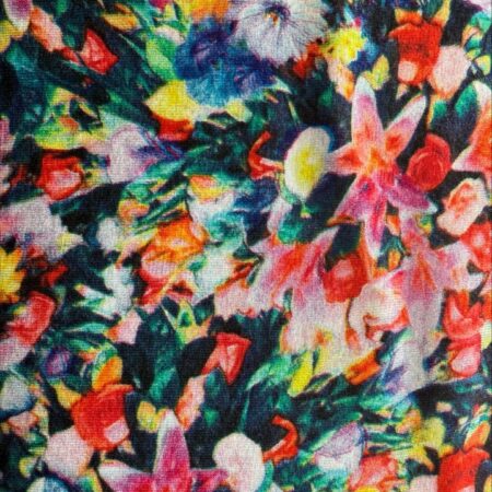 Digital Print - Floral On Navy - Polymix