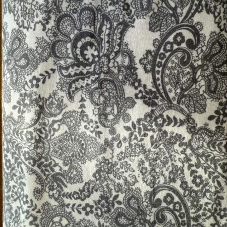 Stoff - Grey Floral On White