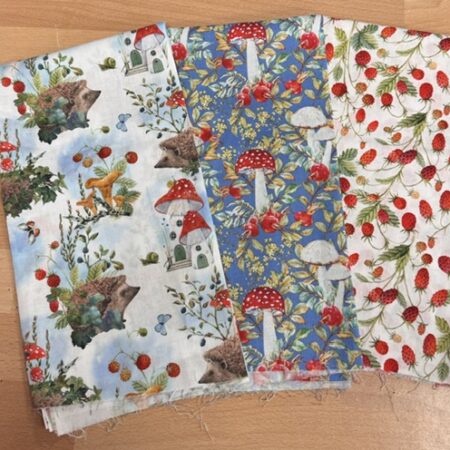 Hedgehog Hallow - 3 x fat quarters (1 )