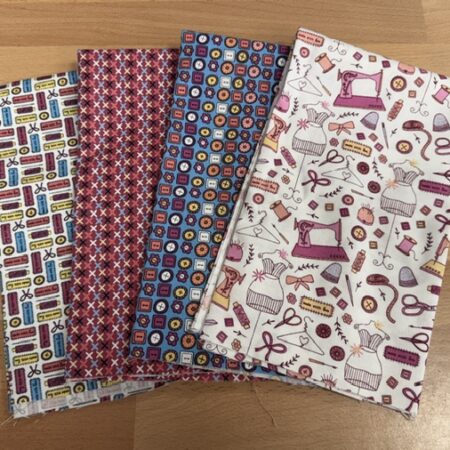 Made with Love - Sewing Themed - 4 fat Quarters