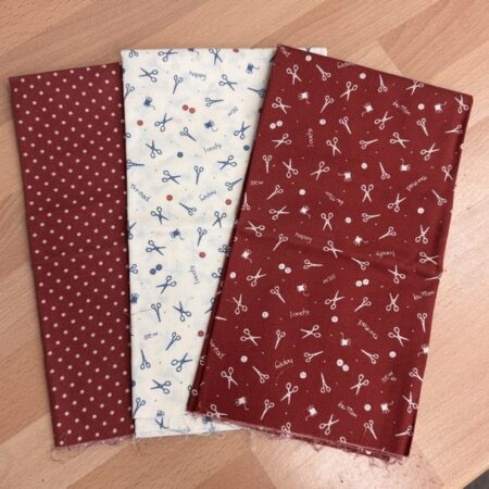 Lecien - Sewing Themed - 3 fat Quarters Red