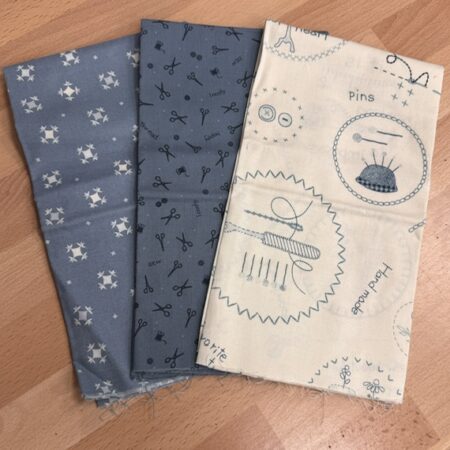 Lecien - Sewing Themed - 3 fat Quarters Blue