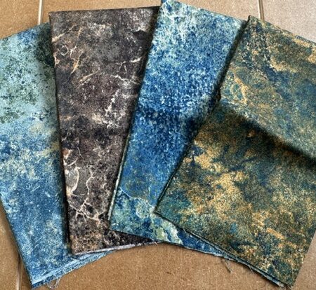 Stonehenge - 4 x Fat quarters Greens/Browns