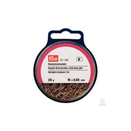 Prym Sequin & Bead Pins - colour gold