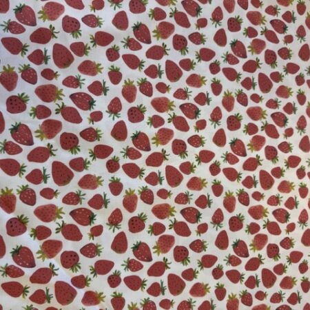 Strawberry's on white - 100% cotton